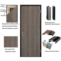 Porte à cadre en bois de style minimaliste, structure invisible en alliage d'aluminium, excellente isolation acoustique, surface finie, maison, villa