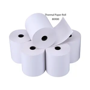 Accept Order Custom Single Layer White Waterproof Coated Pos Cashier Printing 80x80 Thermal Paper Roll