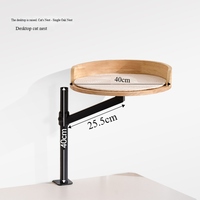 Nid pour chat réglable et rotatif en bois massif et métal, lit pour chat portable et peu encombrant avec griffoir