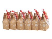 Boîte cadeau de Noël personnalisée en papier kraft bon marché avec logo personnalisé pour bonbon de Noël Elk Party Favors