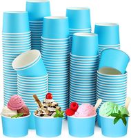 Vaso de Papel para Helado Desechable de Grado Alimenticio de 3oz 5oz 8oz con Diseño Impreso a Color para Llevar