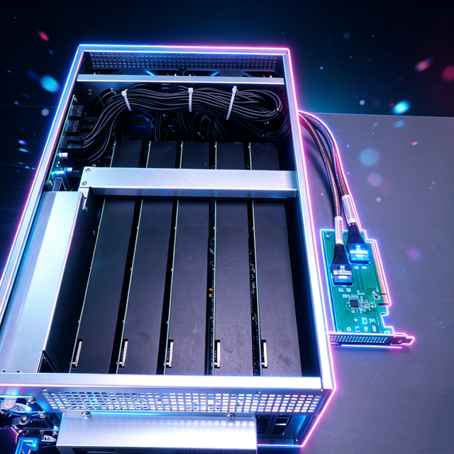 5 GPU PEX88096 Switch Based 5 Slot PCIe 4.0 GPU Expansion Dock High Speed Multi GPU Expansion for Workstation and Server