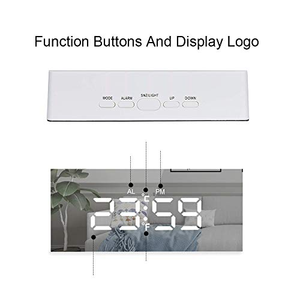 Hot Sale Decoration Gift Modern Desk <b>Table</b> Led Digital Snooze Alarm Mirror <b>Clocks</b> for Home Office - Product Image 3