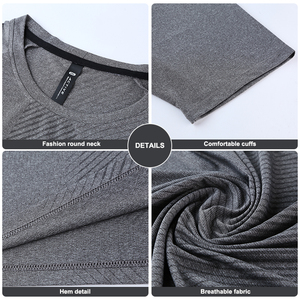 เสื้อยืด<span class=keywords><strong>โ</strong></span>พลีเอสเตอร์พิมพ์ลาย3มิติยื<span class=keywords><strong>ด</strong></span>หยุ่นสำหรับวิ่งออกกำลังกาย - Product Image 4