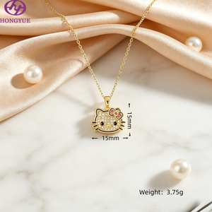 Collana con Ciondolo Placcata in Oro 18K con Zirconi e Cristalli, Gioiello alla Moda per Donne e Ragazze - Product Image 5