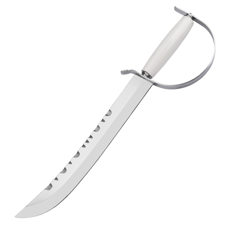 silver 11.5inch champagne knife (white handle)
