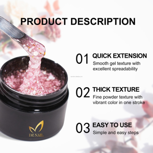 เจลต่อเล็บ HEMA Free TPO Free Sakura Spring Vibe Flakes Extended Gel Glitter Cherry <span class=keywords><strong>Blossom</strong></span> <span class=keywords><strong>Nail</strong></span> Art Extension Gel รับผลิตแบบ OEM ODM แบรนด์ส่วนตัว - Product Image 3