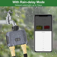Système d'irrigation automatique de jardin Tuya à 2 zones, contrôle par application, minuterie d'arrosage intelligente à piles, design à clapet pour la maison et le garage