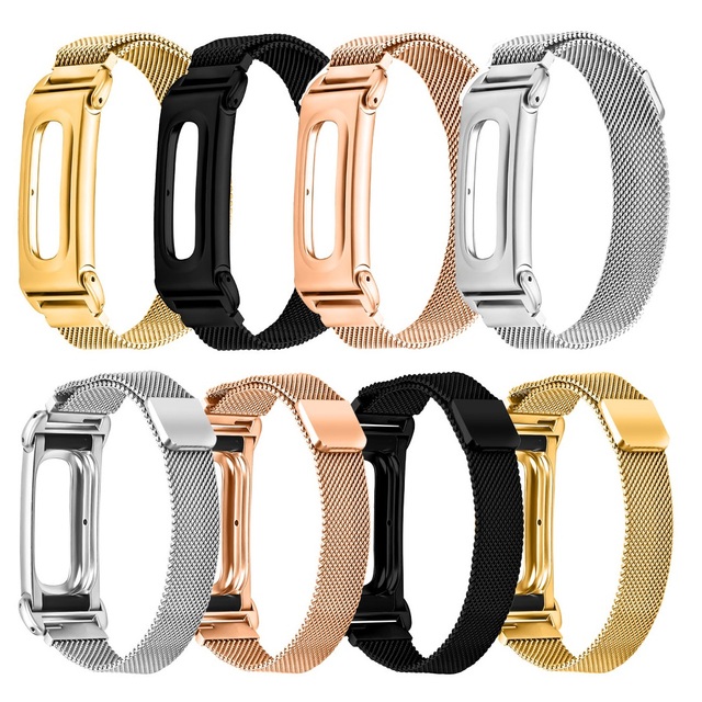 Magnetic Milanese Stainless Steel Watch Band Adjustable Metal Mesh Replacement Strap for Google Fitbit Air Wristband