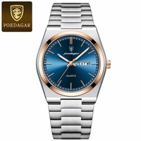 Montre à quartz Poedagar 930 de marque haut de gamme avec aiguilles lumineuses pour homme, montre-bracelet de mode et d'affaires avec calendrier, montres de luxe en acier inoxydable