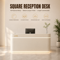 Comptoir de réception octogonal moderne pour hall d'hôtel, salon, clinique, bureau, avec éclairage LED, taille personnalisée