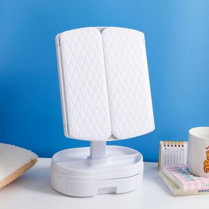 Miroir de maquillage pliable avec lumière LED personnalisée, grossissement 1X/2X/3X, miroir de maquillage rechargeable, miroir de vanité - Product Image 5