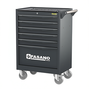 Armoire à outils roulante Fasano Tools à 6 tiroirs avec serrure et poignée pour garage et atelier - Product Image 2