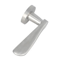 Poignée de porte à levier en acier inoxydable 304 de haute qualité, finition satinée, rosette ronde, design moderne, poignée à levier à mortaise pour porte intérieure