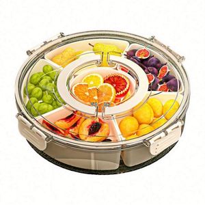 Large Capacity 6-Point Kitchen Fruit Tray Dried Fruits Candies Outdoor <b>Party</b> Rotating Eco-Friendly Minimalist Detachable Plastic - Product Image 1