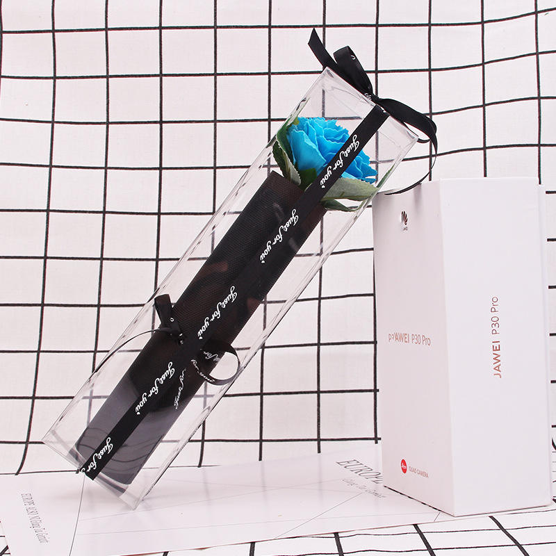 กล่องยาวเดี่ยว PVC --- สีฟ้าคาร์เนชั่น