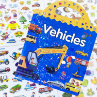 Livres Montessori sensoriels réutilisables et imperméables avec autocollants sur le thème de la ferme et de l'espace pour enfants garçons et filles