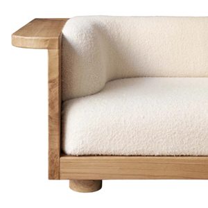 Canapé 3 places en bois design avec rembourrage confortable pour salon, bureau, hall d'entrée et sièges intérieurs modernes - Product Image 4