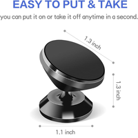 Soporte Magnético para Teléfono Móvil para Coche, Mini Soporte para Salpicadero de Coche con Rotación de 360 Grados
