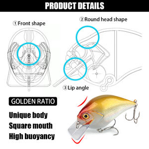 Spinpoler – meilleurs leurres de pêche à <span class=keywords><strong>Crankbait</strong></span> pour bar 7.5cm/15.5g plongée 1.2-1.5m Wobblers Shad appâts artificiels matériel de pêche Pesca - Product Image 5