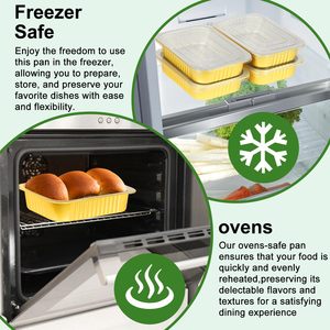 Golden Food Takeout Aluminum Foil <b>Container</b> Restaurant <b>Refrigerated</b> Packing Foil Lunch Box - Product Image 3