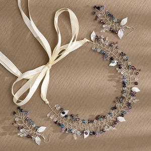 Xiuhe <b>Dress</b> Pearl Handmade Beaded Bridal Wedding <b>Dress</b> <b>Hair</b> Accessories 1PC European American Exquisite Colored Diamond - Product Image 2