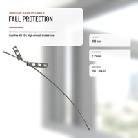 Kabel Pembatas Jendela Bentuk 7 Mudah Dipasang, Tali Kepang 2.75mm 300mm Pelindung Jatuh Stainless Steel untuk Penggunaan Jendela Casement