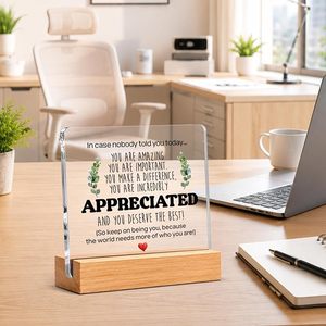 Elegante Targa da Scrivania in Acrilico con Base in Legno, Citazione Ispirazionale, Regalo di Apprezzamento per Ufficio e Casa, Placca Motivazionale - Product Image 5