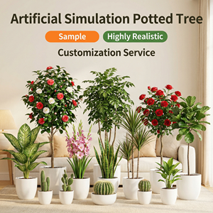 Arbres artificiels <span class=keywords><strong>en</strong></span> plastique écologiques et durables Ruopei - Plantes <span class=keywords><strong>en</strong></span> <span class=keywords><strong>pot</strong></span> réalistes pour une utilisation à la maison et <span class=keywords><strong>en</strong></span> extérieur/intérieur - Product Image 1