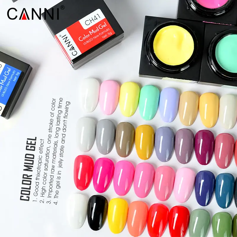 CANNI 5g um curso de pintura gel geléia grossa Pasta de lama cor led uv Gel Soak Off UV LED Unhas tintas Gel Polonês para nail art