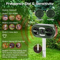 Répulsif solaire ultrasonique, étanche conforme à la norme IP66, pour extérieur, arbre de jardin, panneaux solaires à piles, élimination des animaux, perruches, oiseaux