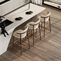 Tabourets de bar, style antique, rétro, rustique, nordique, moderne, meubles de maison, tabourets de cuisine en bois, chaise en cuir de luxe