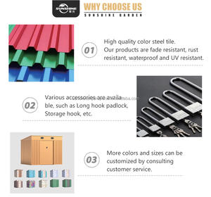 Telaio in acciaio zincato spazio per lo stoccaggio esterno in metallo Utility Tool House per giardino Patio prato - Product Image 5