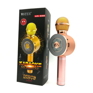 Nueva llegada fiesta Karaoke micrófono inalámbrico de mano BT WS668 con micrófono BT micrófono altavoz soporte TF/USB/ MP3 - Product Image 6