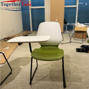 Silla de Oficina Ergonómica de Plástico PP con Tablero de Escritura, Silla de Conferencia Resistente de Plástico PP con Tableta - Product Image 1