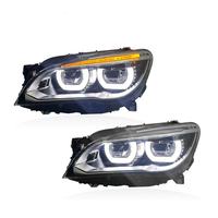 Ensemble de phares LED pour Série 7 F01 F02 2009-2015, double lentille Angel Eyes, clignotant gauche et droit, paire 12V, neuf 50W