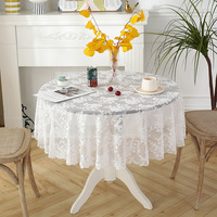 Nappes rondes en dentelle en gros, nappes de table à thé de couleur unie, simples et élégantes pour la décoration d'événements à domicile