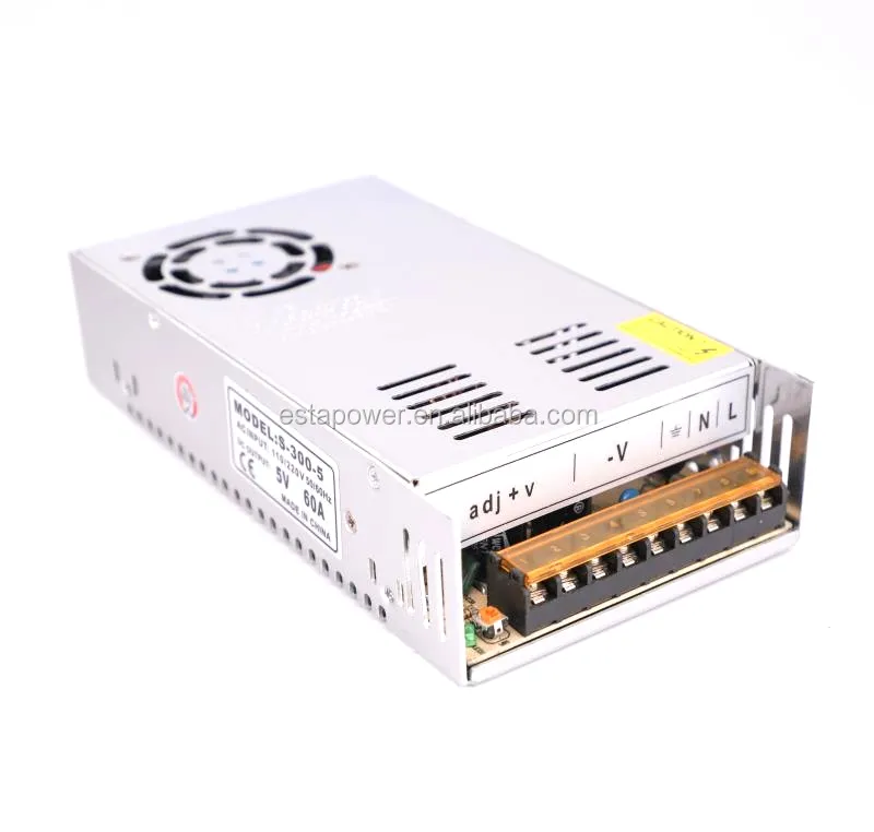 S-300-5 LED Switching Power Supply 5V60A 300W for LED display light bar surveillance camera