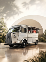 Camión de Comida Eléctrico Retro Personalizado Citroën con Máquina de Café Espresso Comercial para Affogato en Art Center