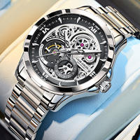 Montre mécanique squelette automatique pour homme OEM ODM, bracelet en alliage avec fermoir, verre saphir, étanche 30m, 20mm