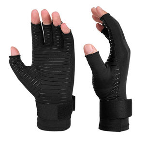 Luvas de Compressão de Fibra de Cobre Sem Dedos para Artrite com Suporte para Mãos e Punho, Alívio para Doença de Raynaud - Poliéster de Verão - Product Image 3