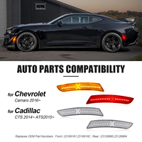 Feux latéraux LED de style X à lentille transparente pour Chevrolet Camaro 2016-2024 et Cadillac CTS ATS, ambre rouge, 23169181, 4 pièces