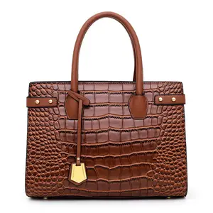 Fashion Big Capacity Women Luxury Handbags Crocodile Pattern Office Lady Working Bags PU Handbags