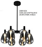 Lustre en verre ECOJAS Taille de combinaison libre pour villa hôtel hall restaurant Luminaire LED moderne