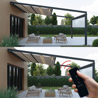 Pergola rétractable motorisée imperméable pour extérieur, vente en gros, avec structure en aluminium, finition thermolaquée, design bioclimatique