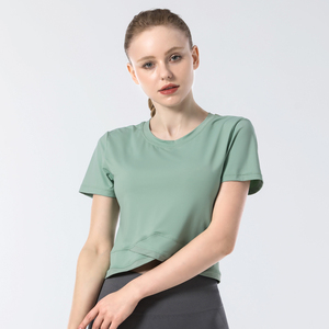 Ensembles de débardeurs de yoga à manches courtes en nylon écologique sans couture pour femmes pour la salle de sport et le fitness - Product Image 5