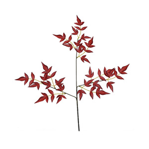 Ramas Artificiales de Nandina Domestica, Hojas Verdes, Decoración de Flores de Seda para Proyectos de Paisajismo - Product Image 5