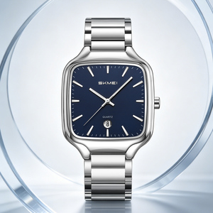 Montre à quartz pour homme avec cadran carré, trois aiguilles, affichage de la date, cadran de 38 mm, acier inoxydable personnalisé, étanche 3ATM, Relojes - Product Image 3