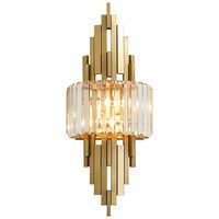 Applique murale de luxe européenne à tête simple ou double, AC220V, 3 CCT, en cristal doré, pour villa