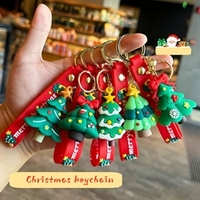 Nouveau porte-clés de Noël transfrontalier, figurine 3D Père Noël, ornement suspendu pour sapin de Noël, petit cadeau de Noël